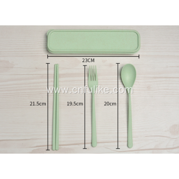 Eco-Friendly Wheat Straw Spoon Chopstick Fork Set